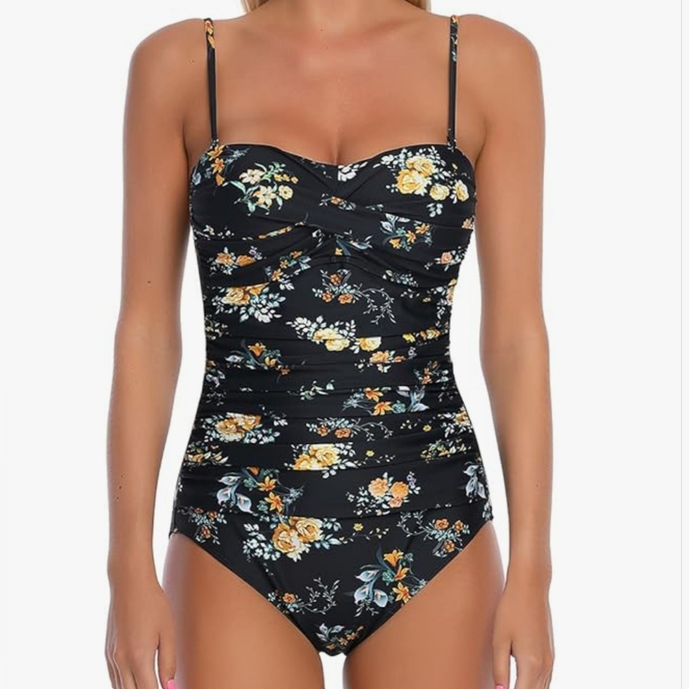 RELLECIGA Women's Strapless One Piece Swimsuit